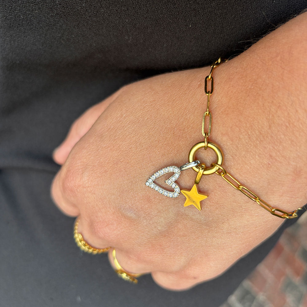 Wolff Jewelry Chain Coin Charm Bracelet Armbånd 18 karat guldbelagt