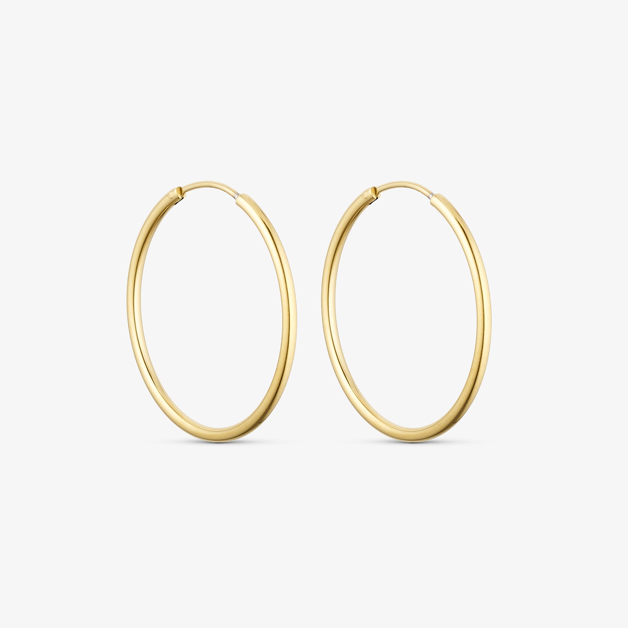 Wolff Jewelry Classic Hoops 30 mm Øreringe 18 karat guldbelagt