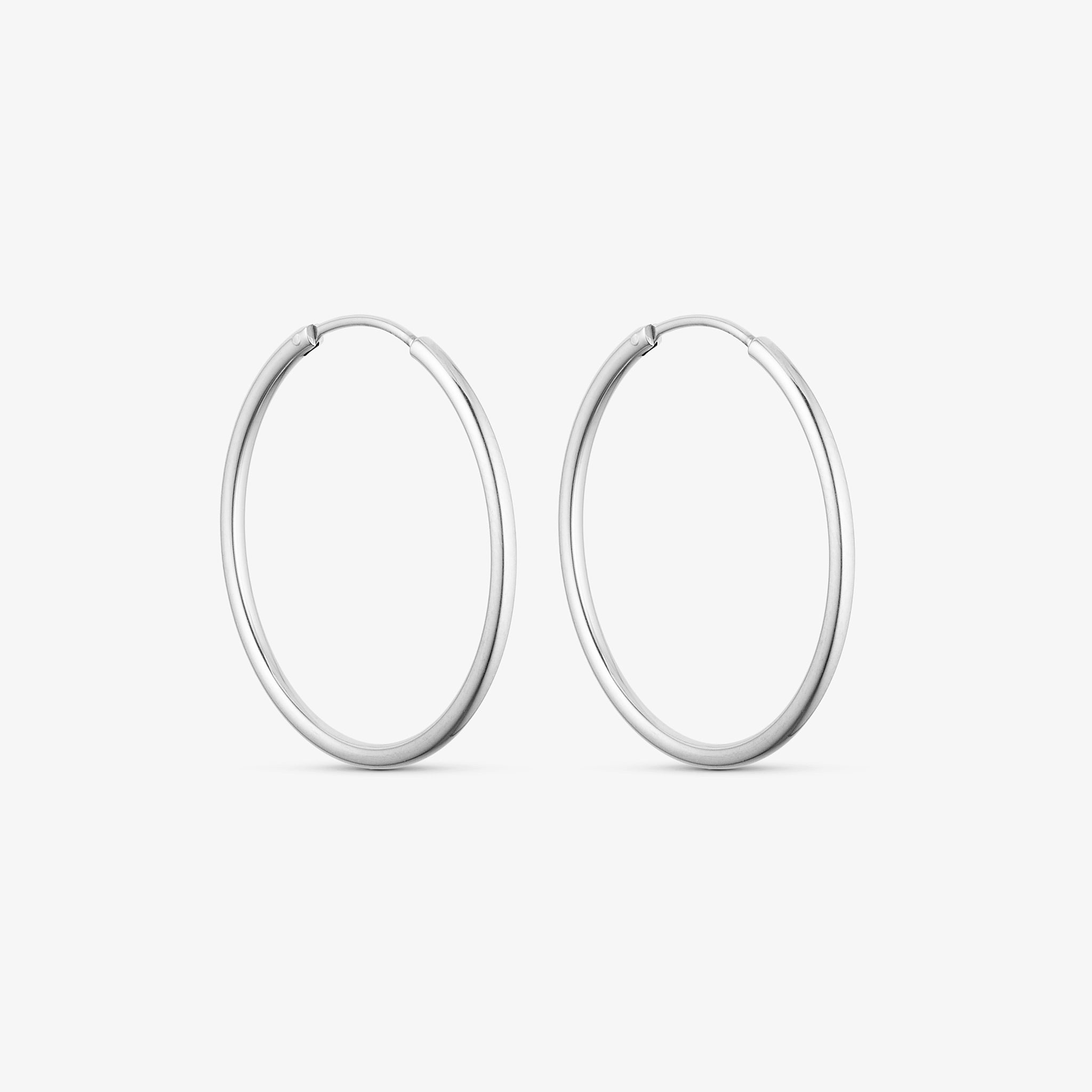 Wolff Jewelry Classic Hoops 30 mm Øreringe Sølvfarvet