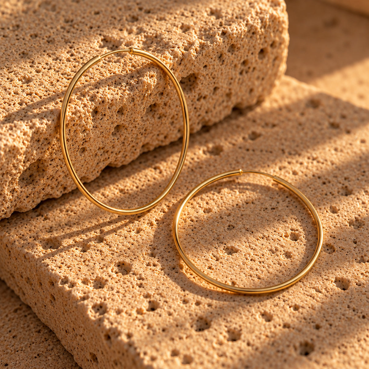 Wolff Jewelry Classic Hoops 50 mm Øreringe 18 karat guldbelagt