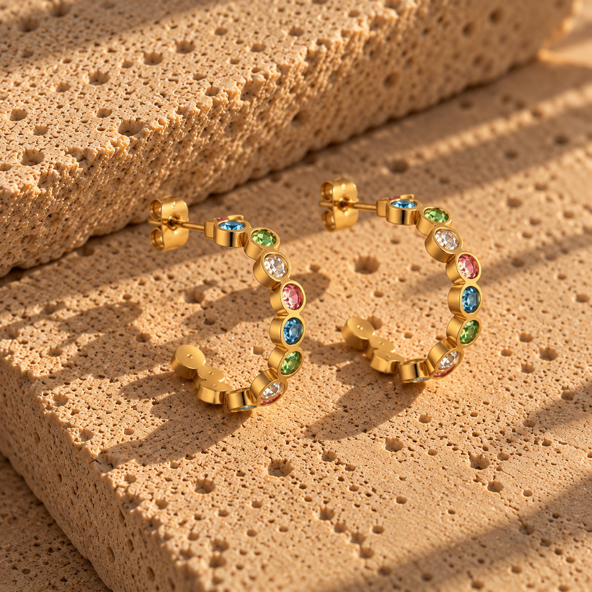 Wolff Jewelry Colorful Hoops Øreringe 18 karat guldbelagt