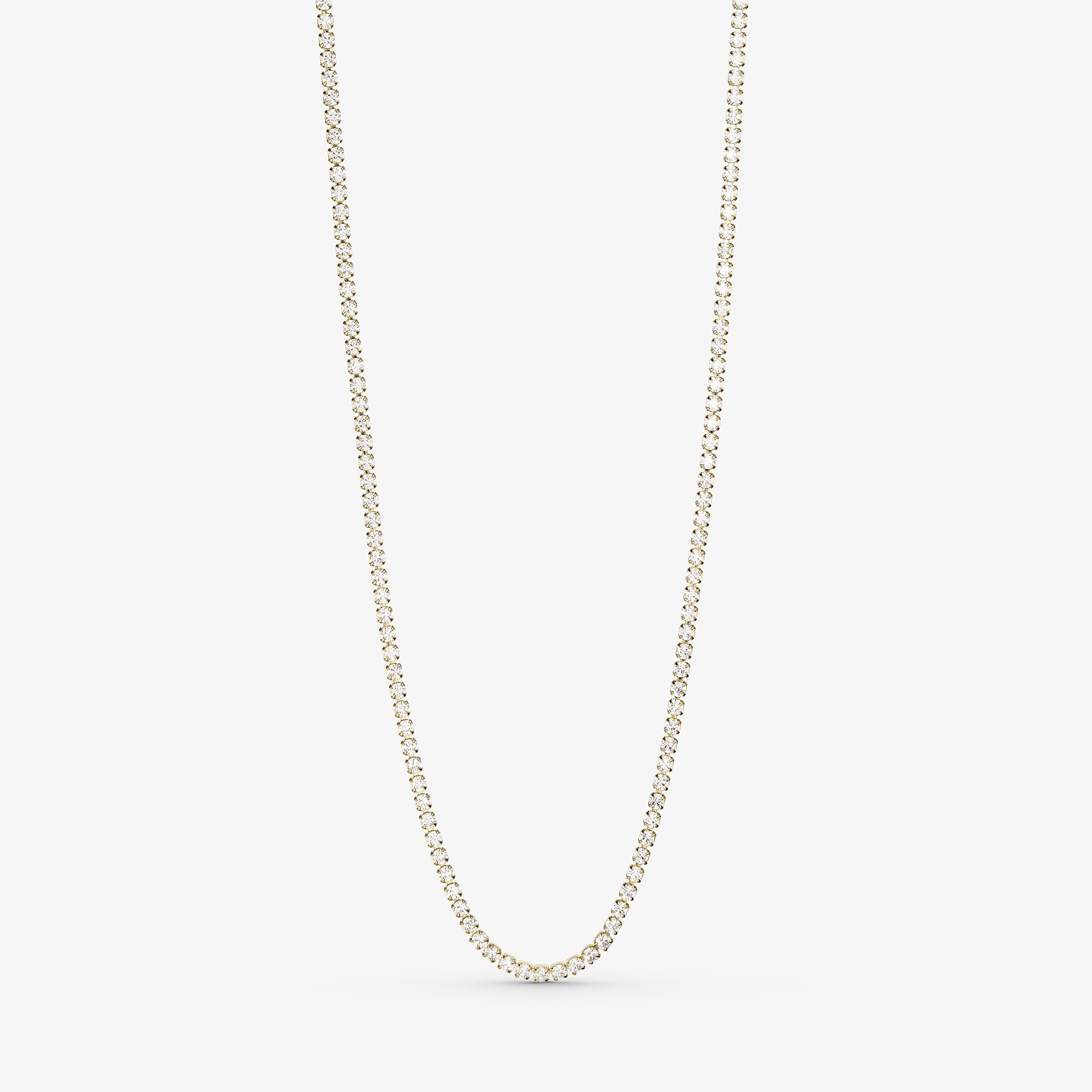 Wolff Jewelry Crystal Tennis Necklace Halskæder 18 karat guldbelagt