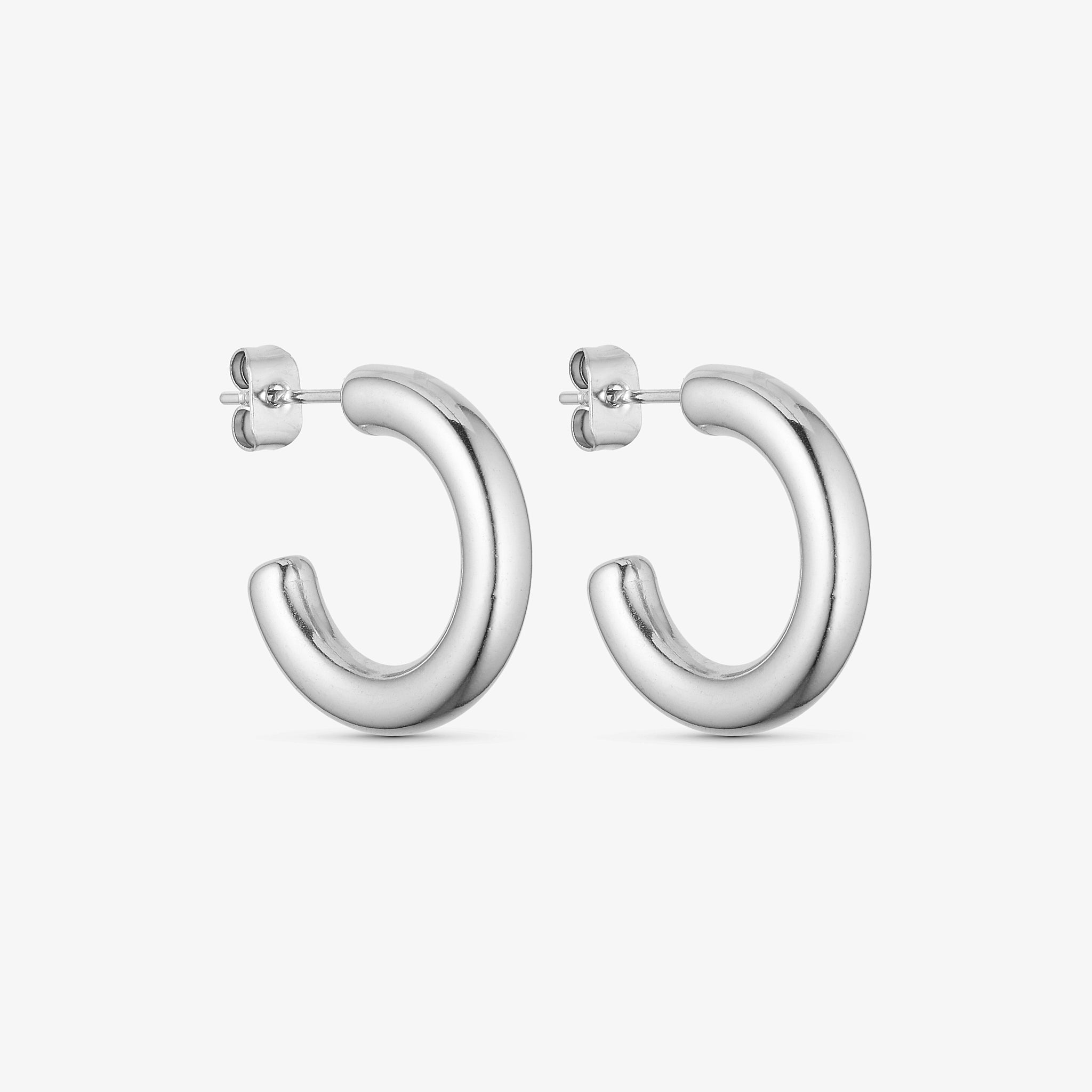 Wolff Jewelry Emmi Hoops 20mm Øreringe Sølvfarvet