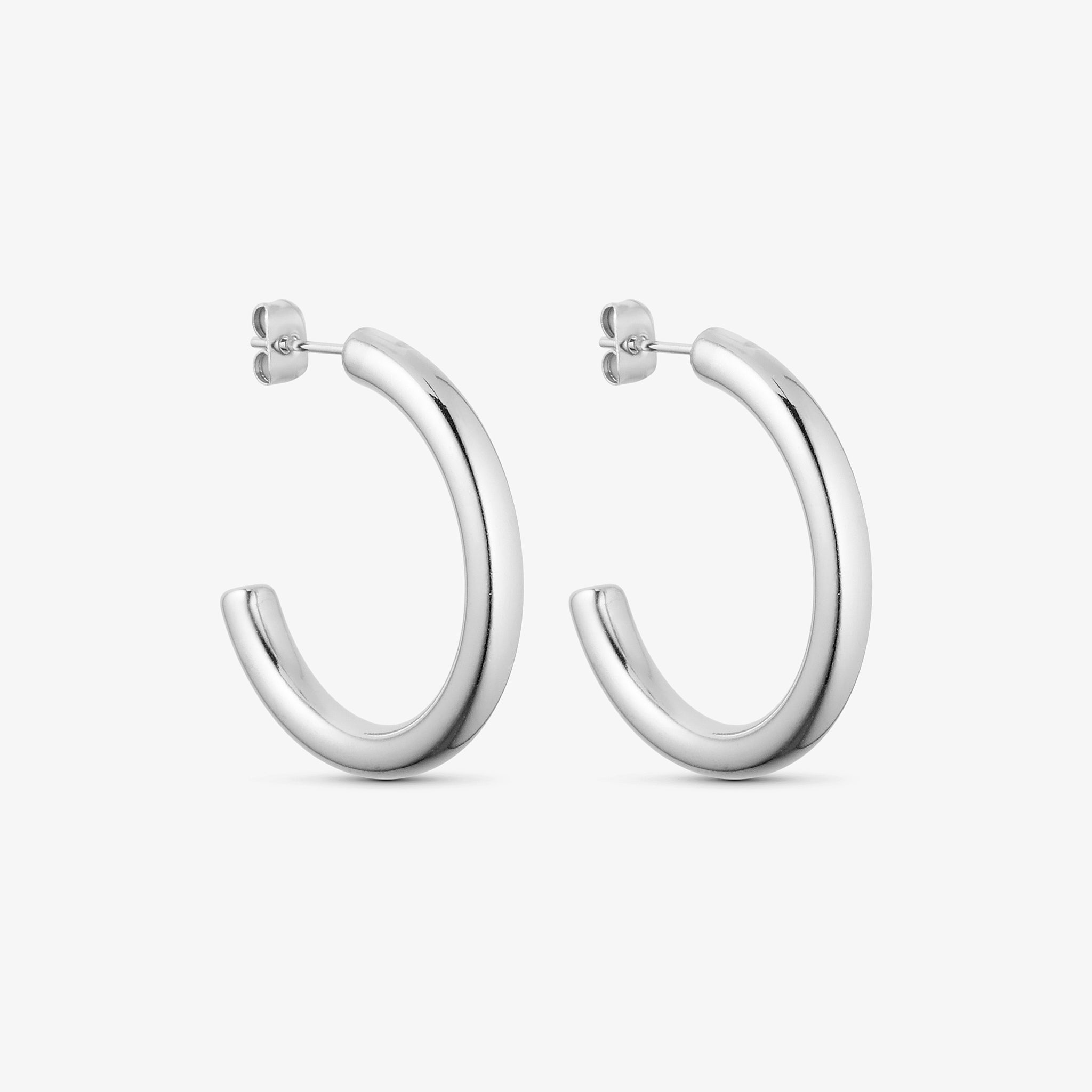 Wolff Jewelry Emmi Hoops 30mm Øreringe Sølvfarvet