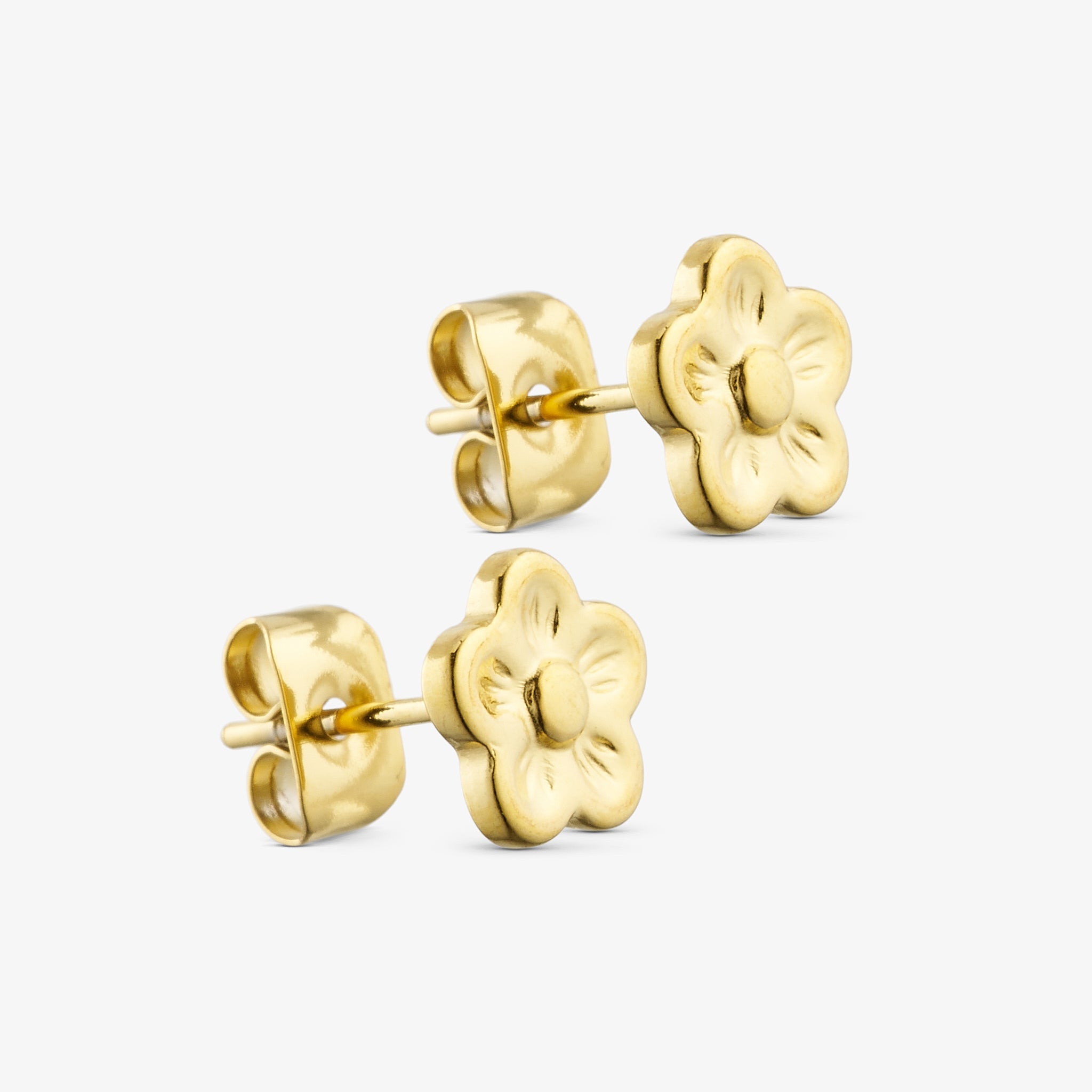 Wolff Jewelry Flower Stud Øreringe 18 karat guldbelagt