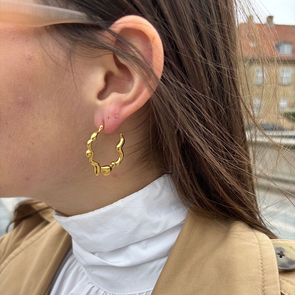 Wolff Jewelry Ginni Hoops Øreringe 18 karat guldbelagt