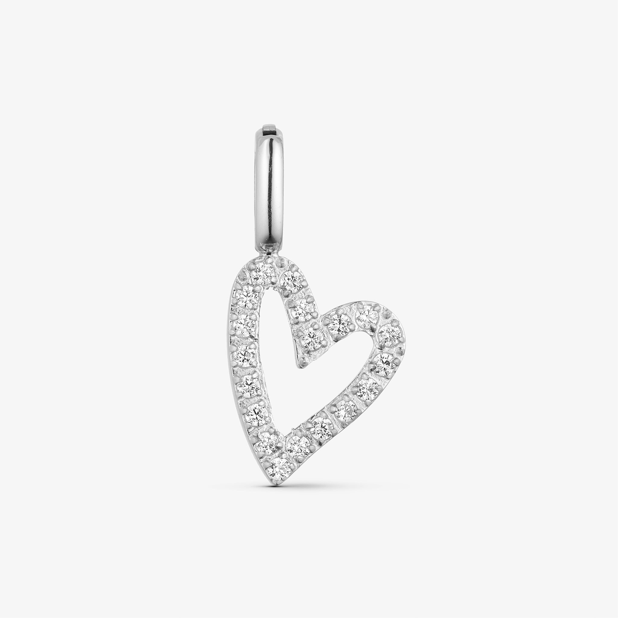 Wolff Jewelry Heart Shine Charm Charms Sølvfarvet