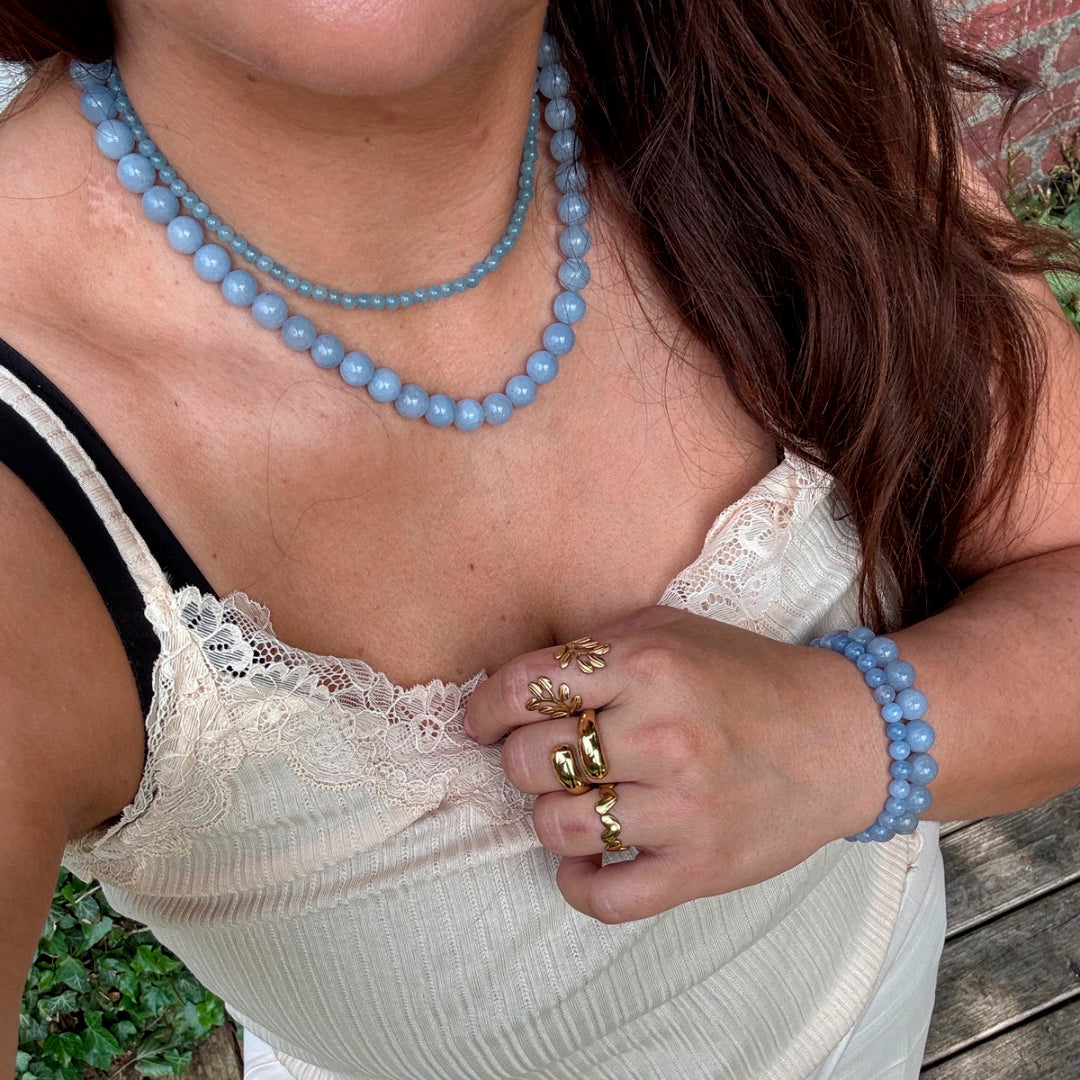 Wolff Jewelry Jalle Pearl Necklace Halskæder Lyseblå
