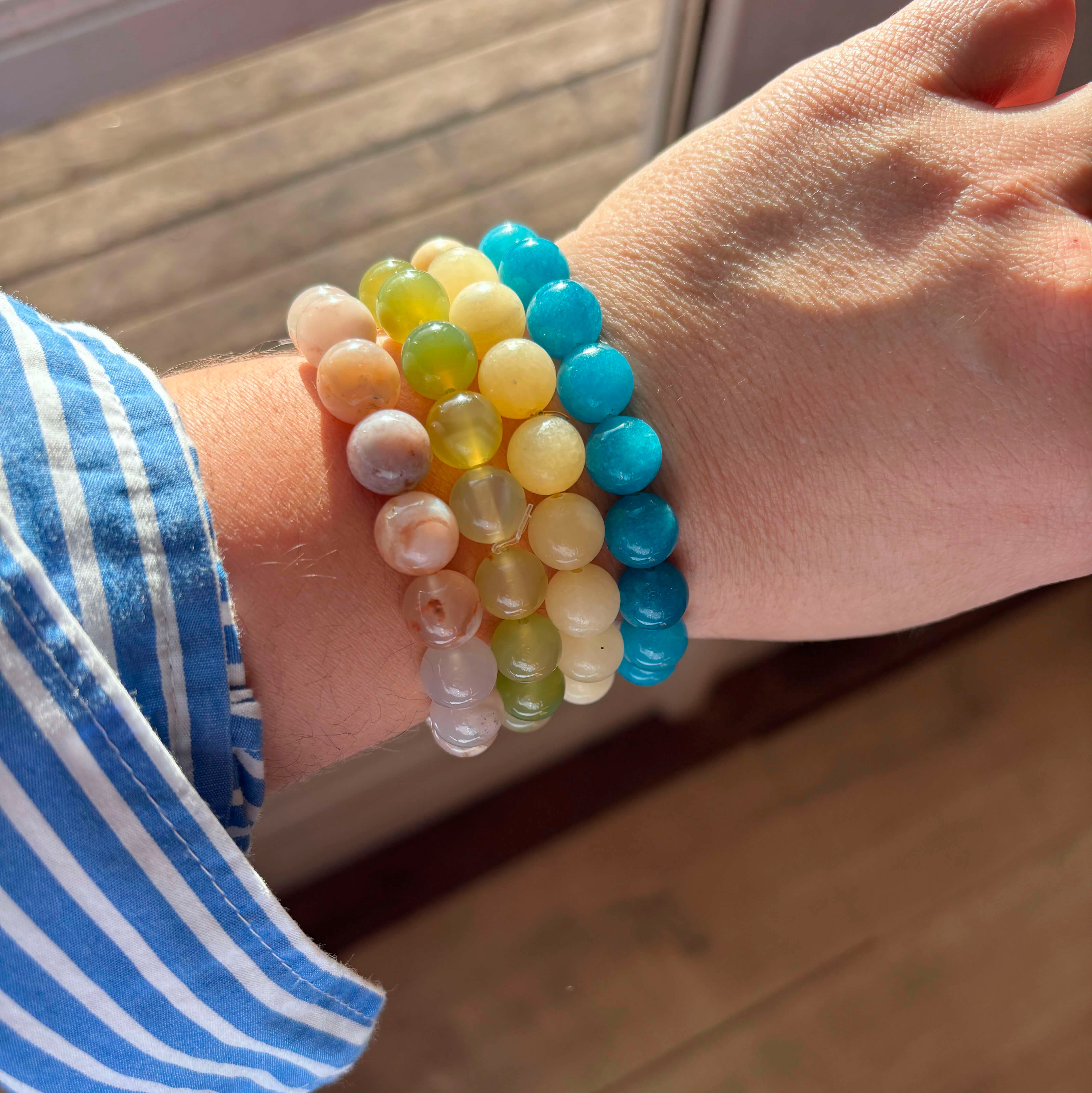 Wolff Jewelry Jusi Pearl Bracelet Armbånd Lyseblå