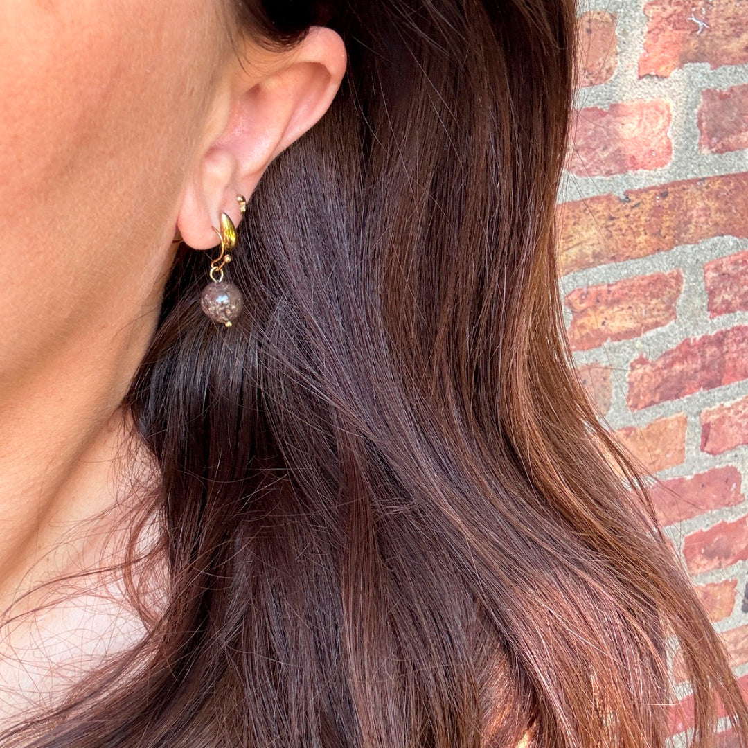 Wolff Jewelry Jusi Pearl Earring Øreringe Brown