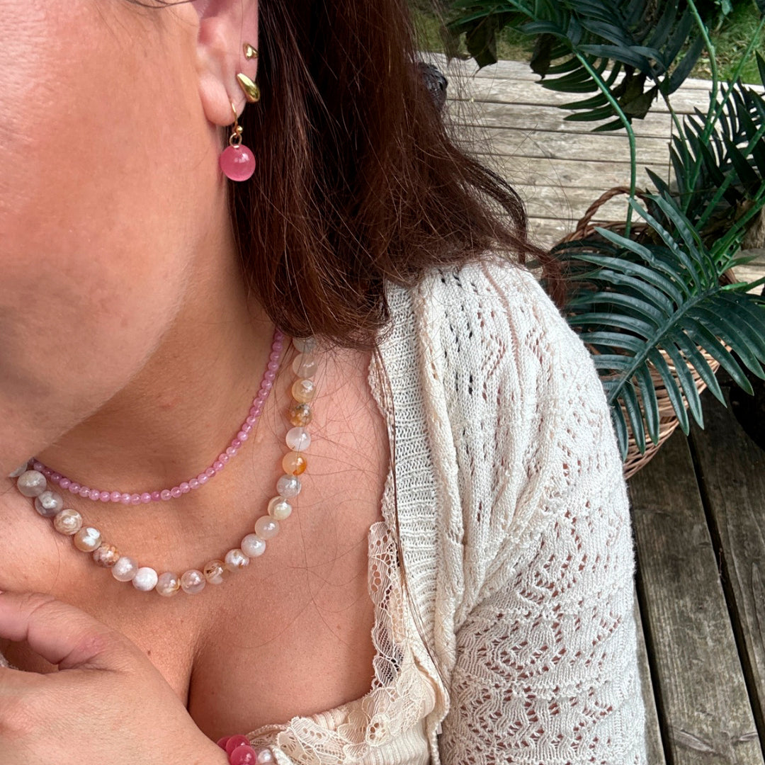 Wolff Jewelry Jusi Pearl Earring Øreringe Dark Rose
