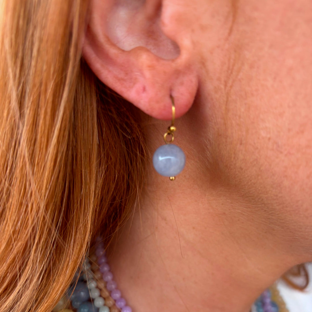Wolff Jewelry Jusi Pearl Earring Øreringe Ice Blue