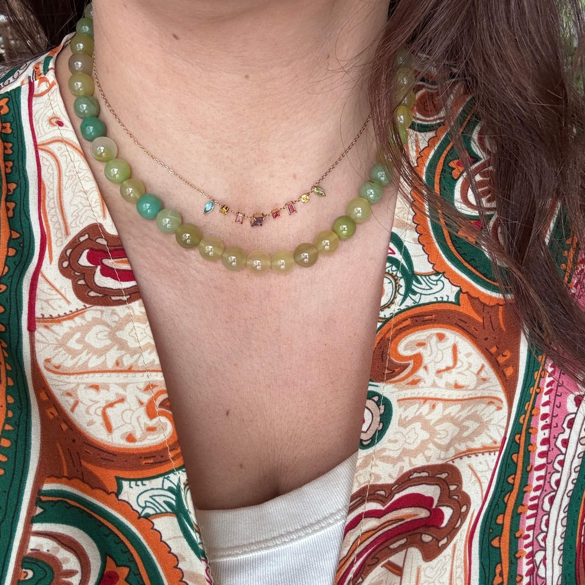 Wolff Jewelry Jusi Pearl Necklace Halskæder Light Green