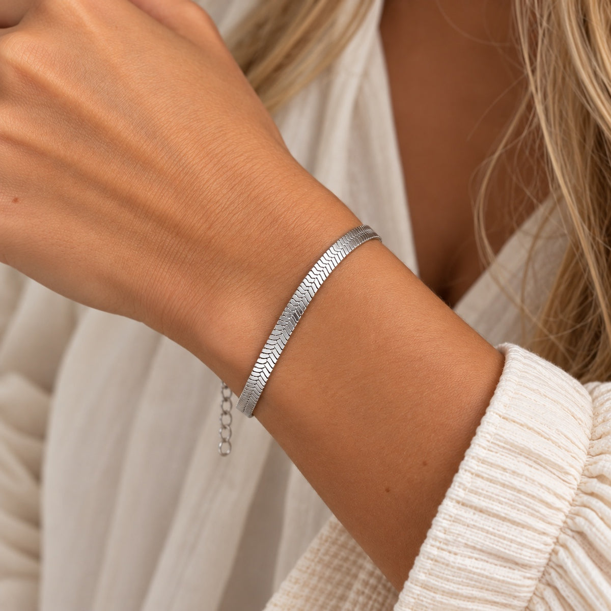 Wolff Jewelry Kleo Bracelet 3mm Armbånd Sølvfarvet