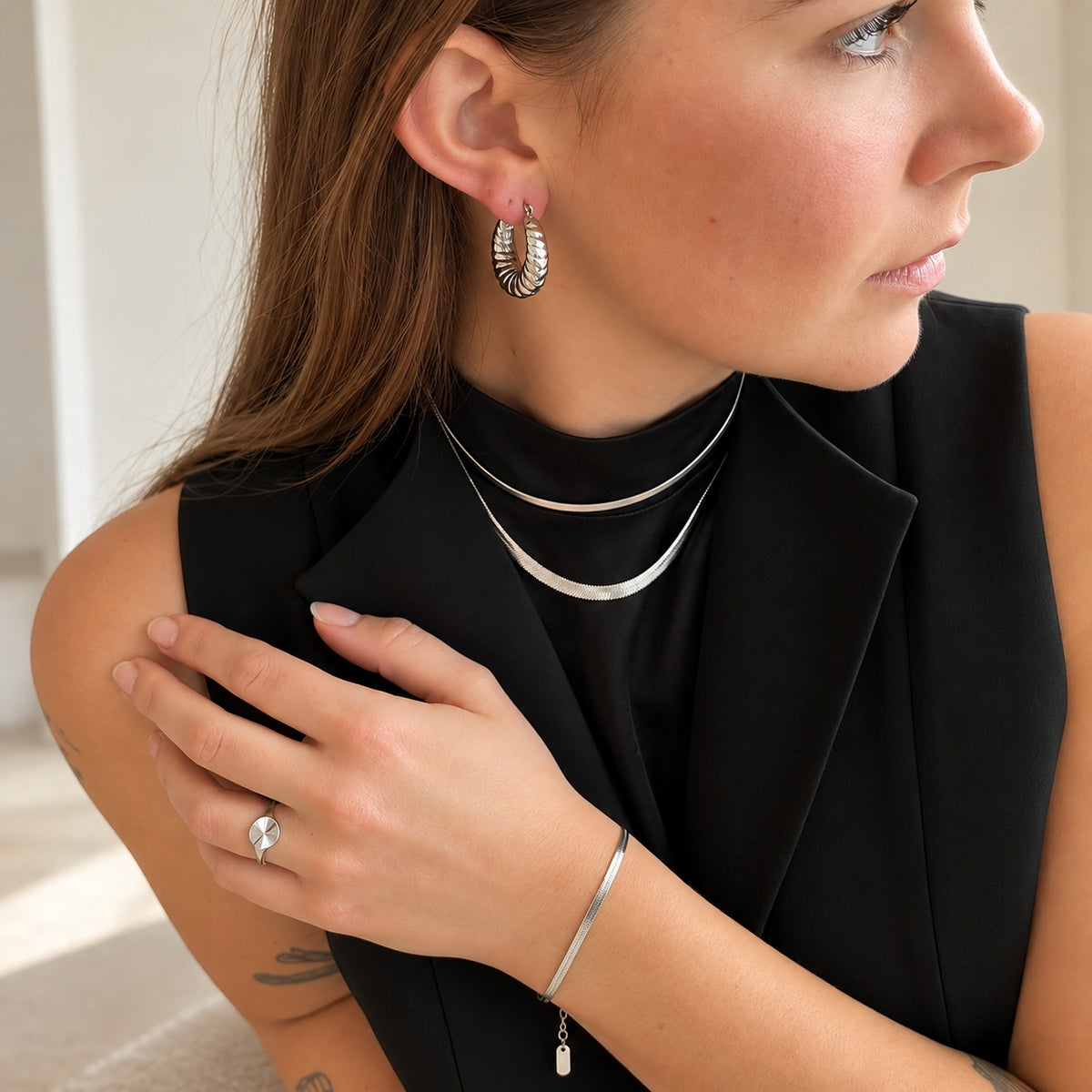 Wolff Jewelry Kleo Bracelet 3mm Armbånd Sølvfarvet