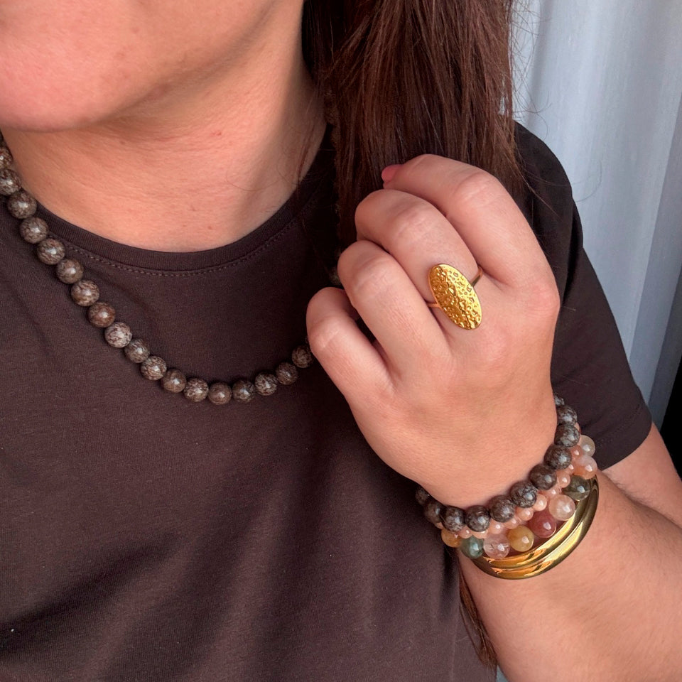 Wolff Jewelry Laga Rustic Ring Ringe 18 karat guldbelagt