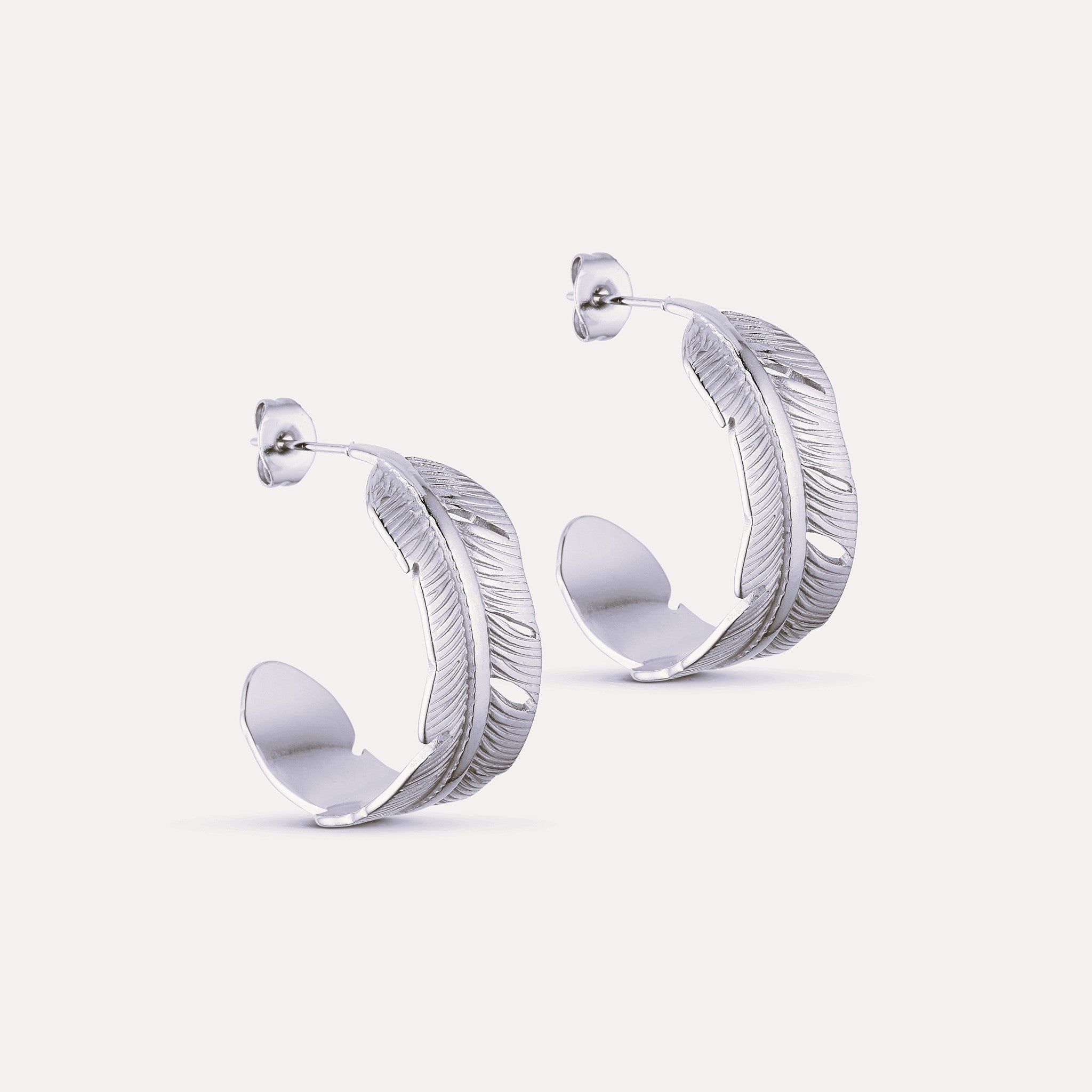 Wolff Jewelry Leafy Hoops Øreringe Sølvfarvet