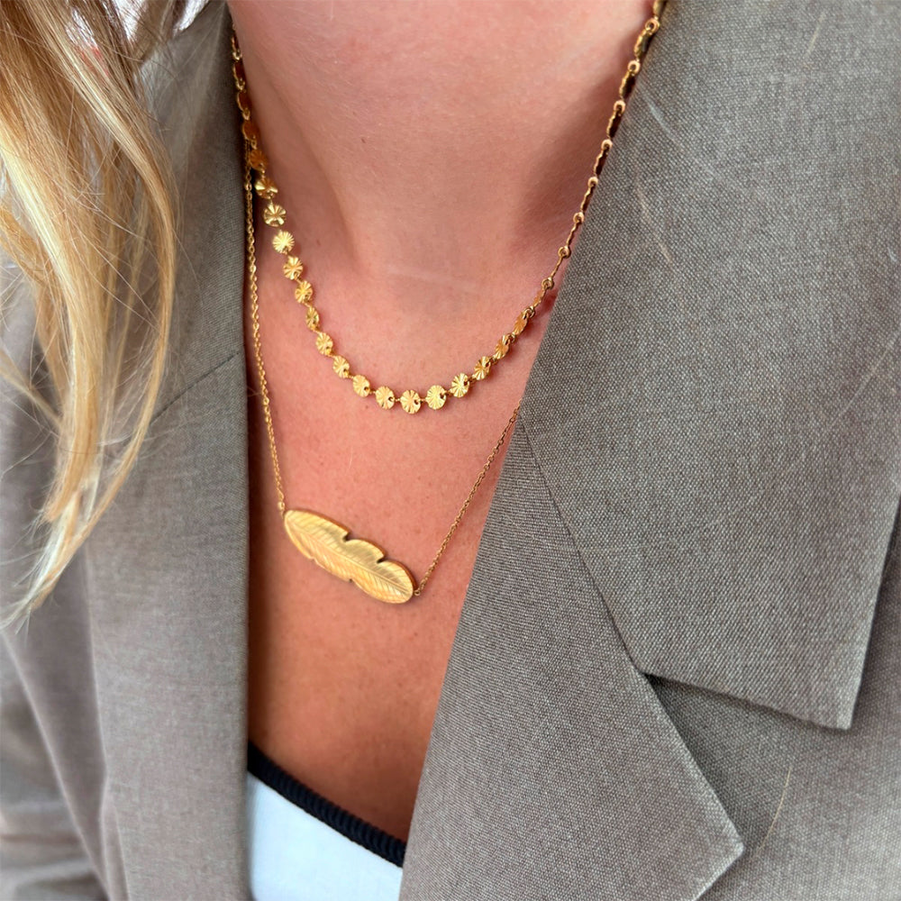Wolff Jewelry Leafy Necklace Halskæder 18 karat guldbelagt