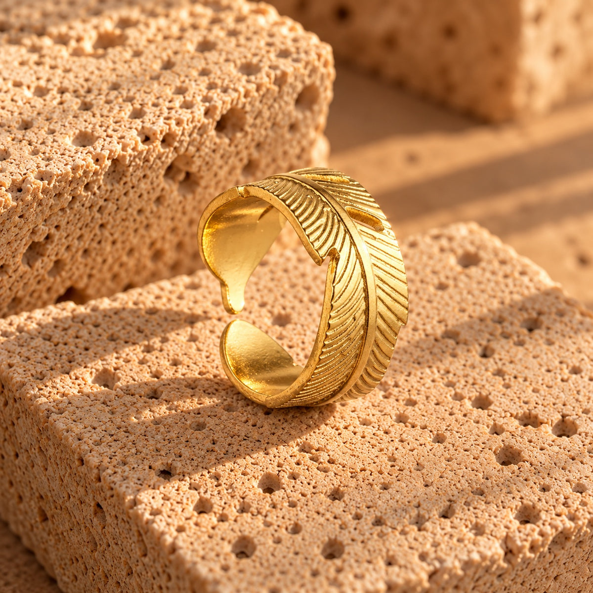 Wolff Jewelry Leafy Ring Ringe 18 karat guldbelagt