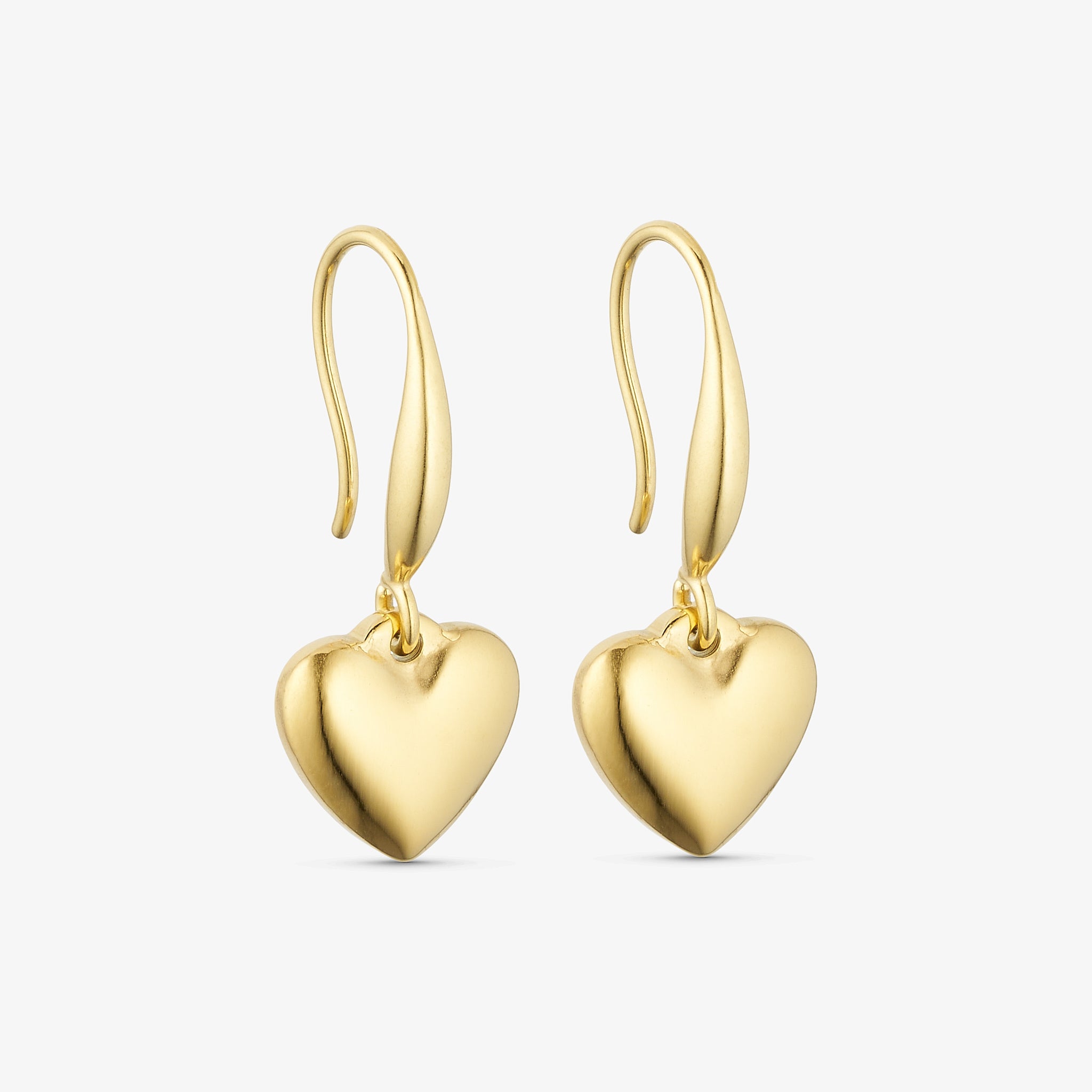 Wolff Jewelry Love Heart Hoops Øreringe 18 karat guldbelagt