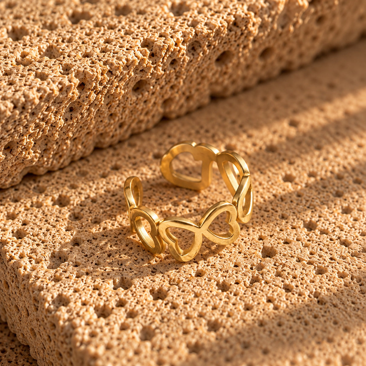 Wolff Jewelry Love Heart Ring Ringe 18 karat guldbelagt