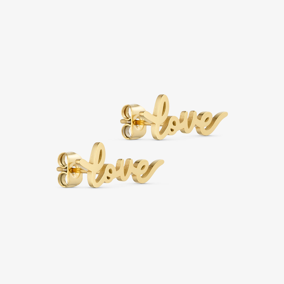 Wolff Jewelry Luna Love Studs Øreringe 18 karat guldbelagt