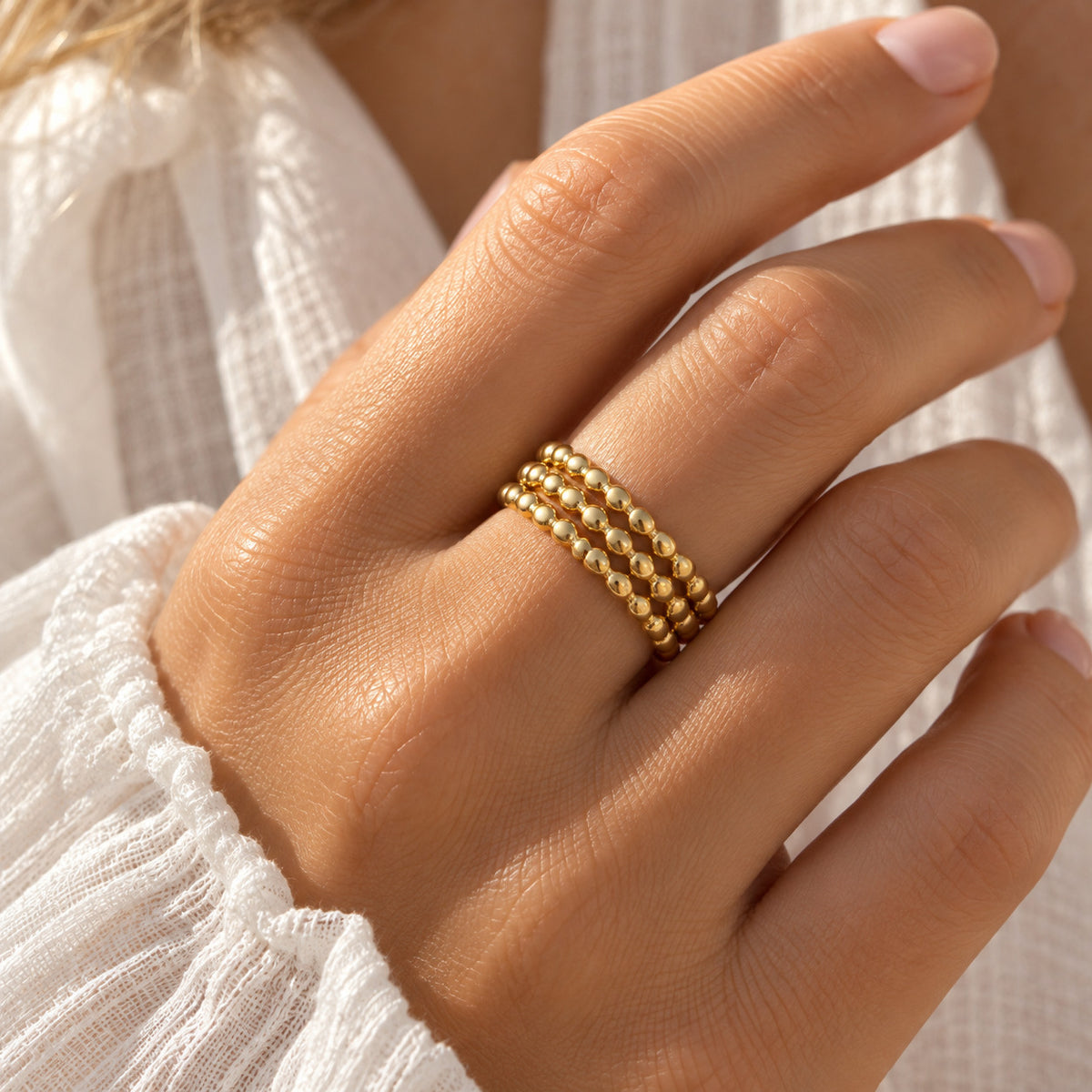 Wolff Jewelry Mini Boble Ring Ringe 18 karat guldbelagt