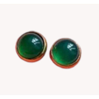 Wolff Jewelry Moon Earring Green Øreringe 18 karat guldbelagt