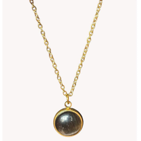 Wolff Jewelry Moon Necklace Black  18 karat guldbelagt