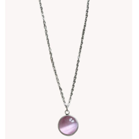 Wolff Jewelry Moon Necklace Rosa 10mm  Sølvfarvet