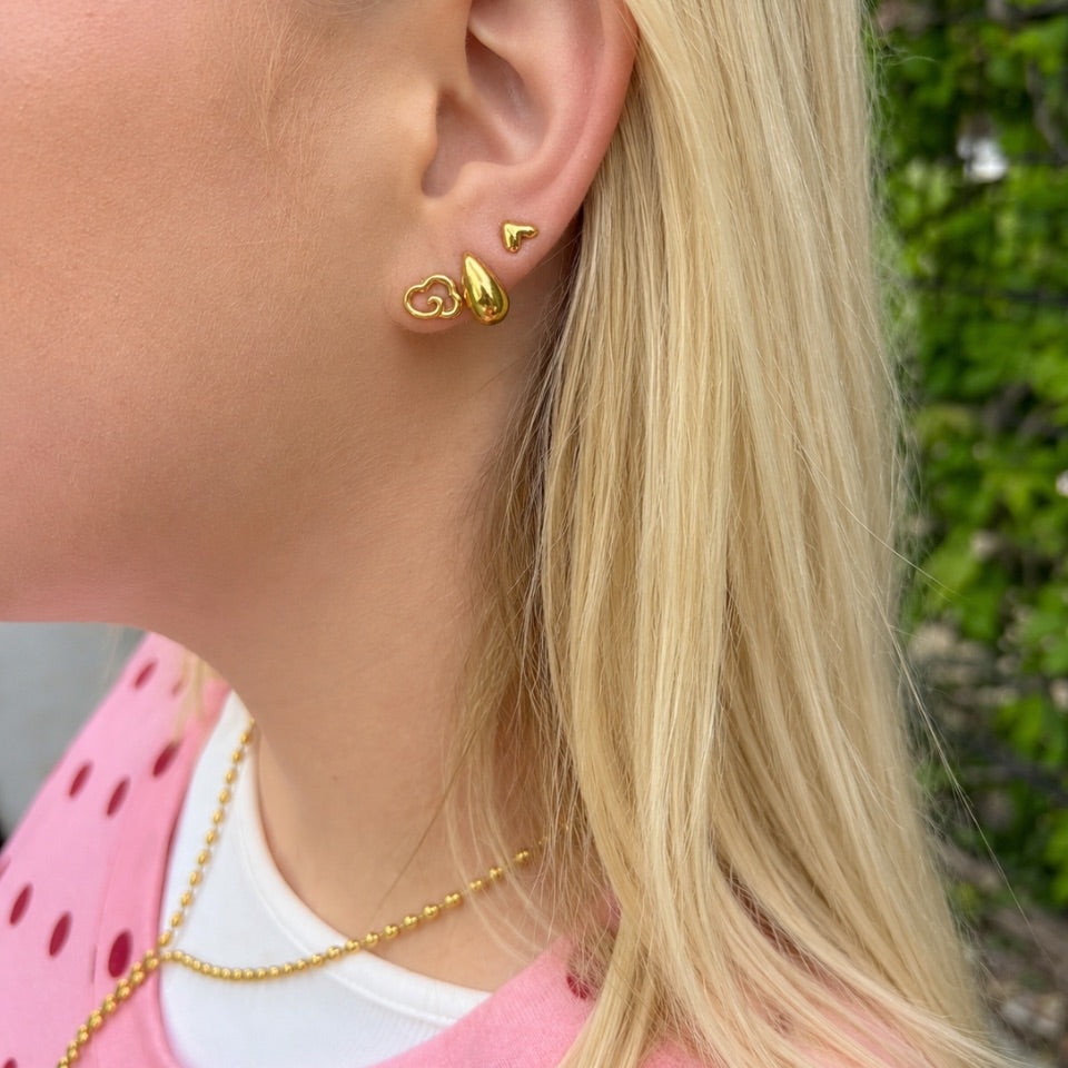 Wolff Jewelry Open Cloud Earstud Øreringe 18 karat guldbelagt