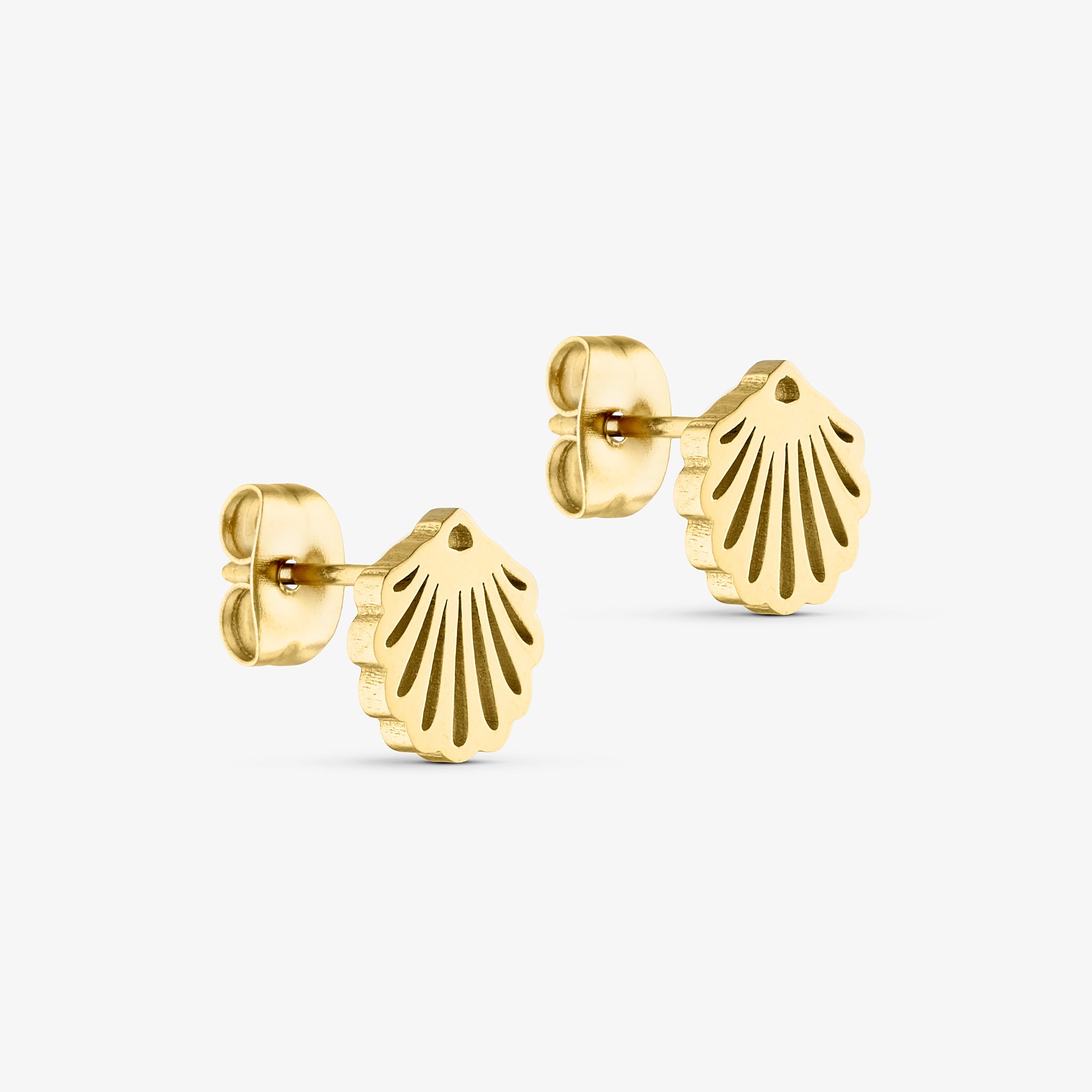 Wolff Jewelry Open Shell Earstud Øreringe 18 karat guldbelagt
