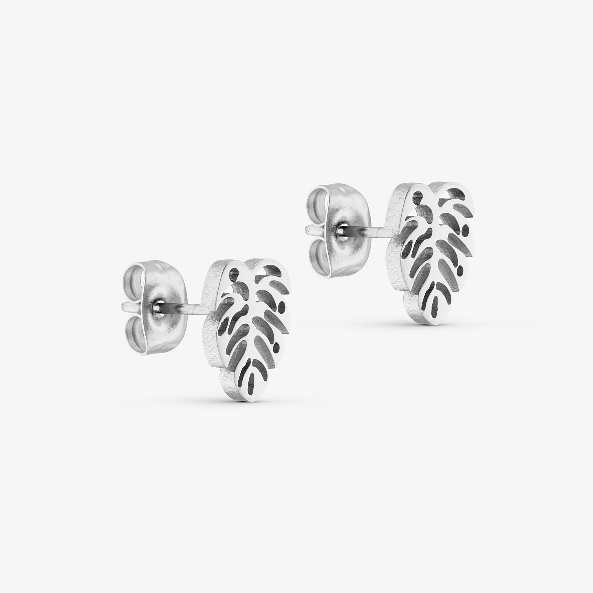 Wolff Jewelry Palm Leaf Earstud Øreringe Sølvfarvet