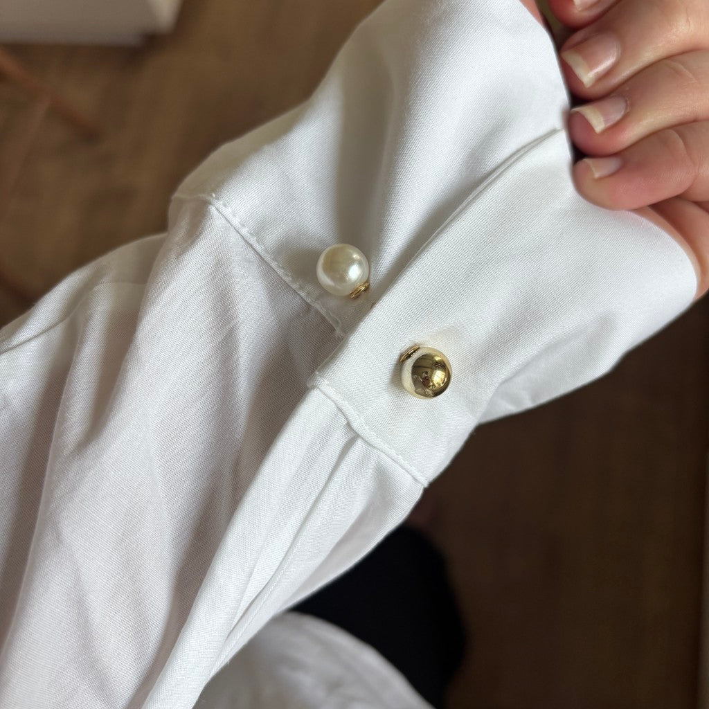 Wolff Jewelry Pin - gold-white peal Tilbehør Gold Plated