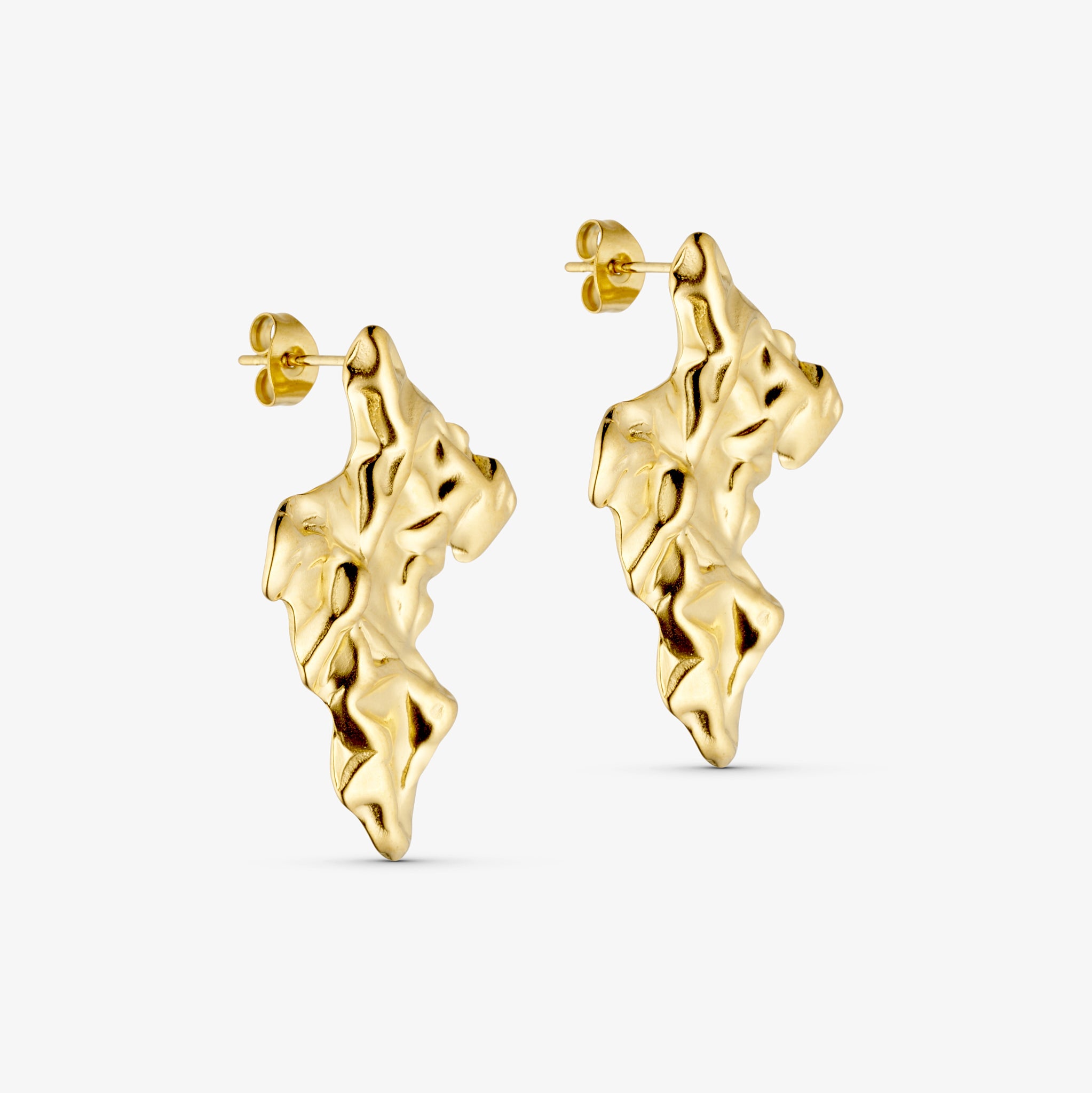 Wolff Jewelry Rustic Big Earring Øreringe 18 karat guldbelagt