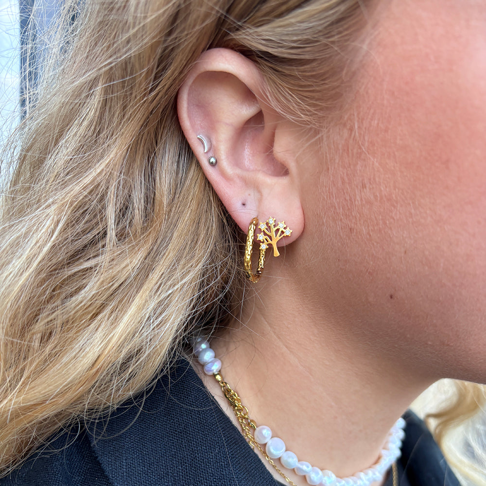 Wolff Jewelry Rustic Square Hoops Øreringe 18 karat guldbelagt