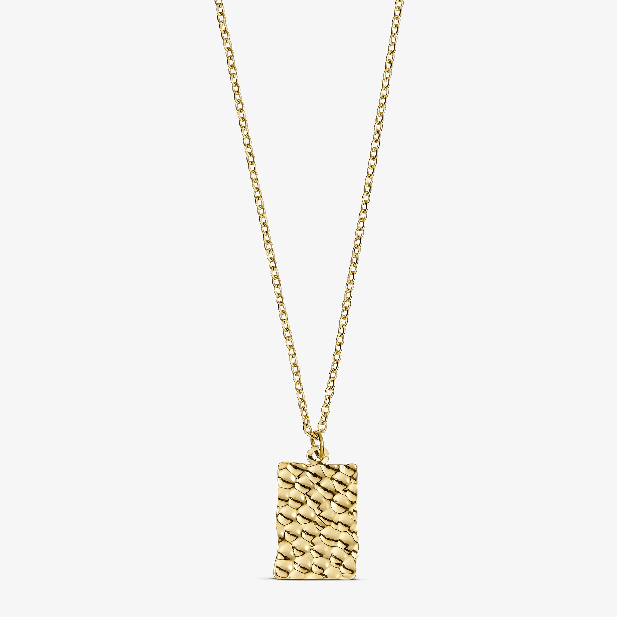 Wolff Jewelry Rustic Square Necklace Halskæder 18 karat guldbelagt