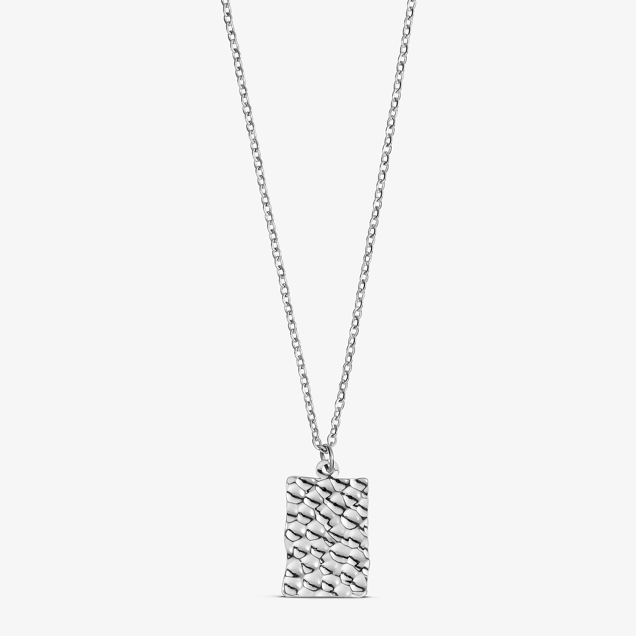Wolff Jewelry Rustic Square Necklace Halskæder Sølvfarvet