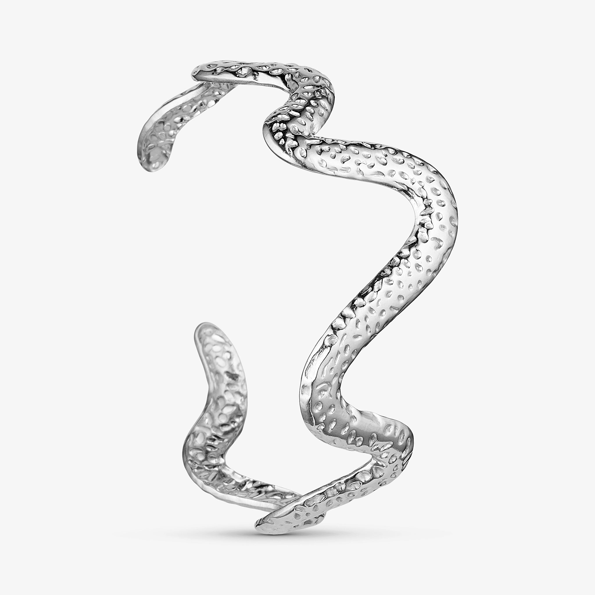 Wolff Jewelry Rustic Wave Bangle Armbånd Sølvfarvet