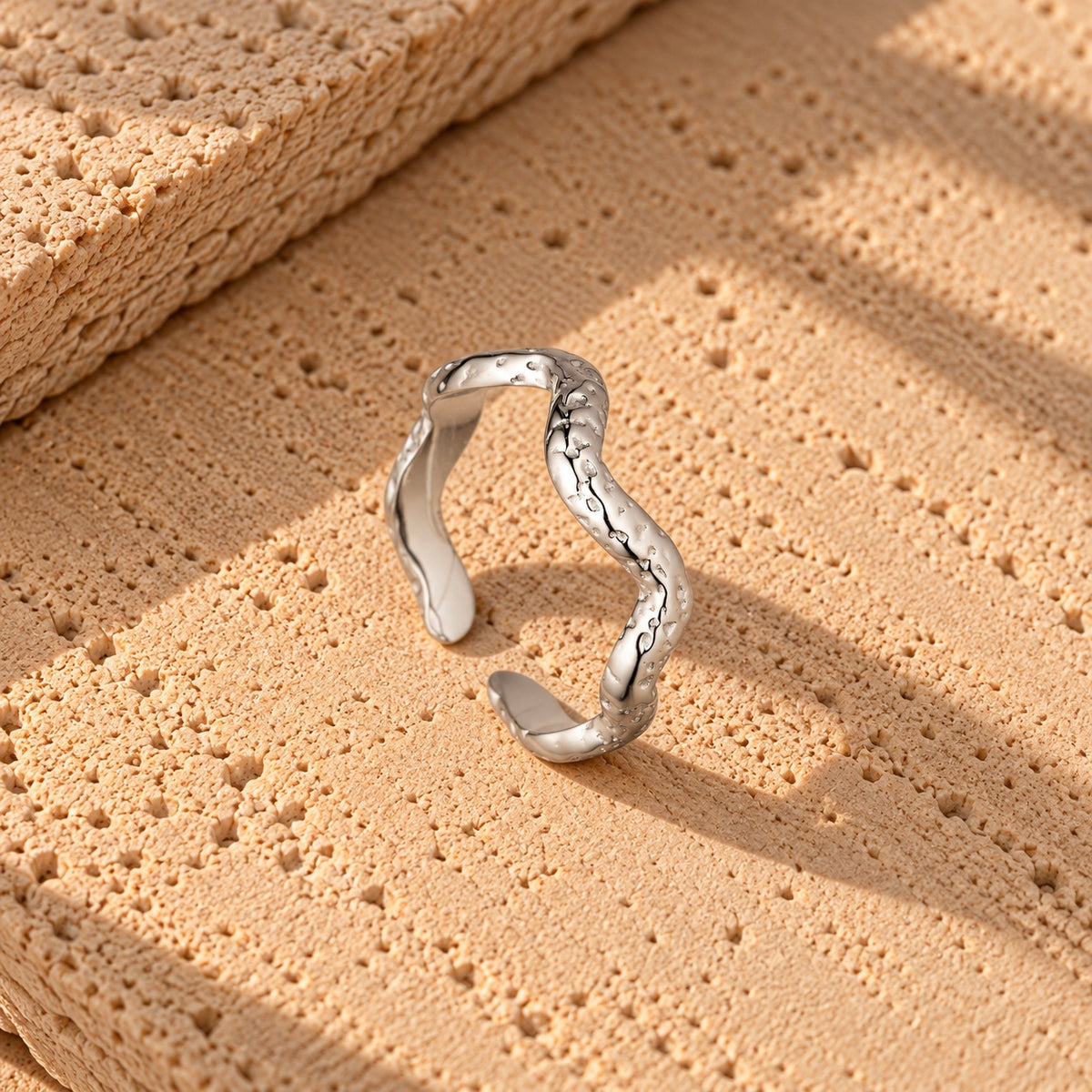Wolff Jewelry Rustic Wave Ring Ringe Sølvfarvet