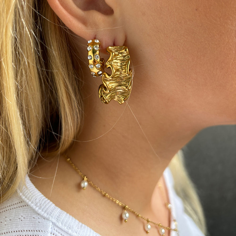 Wolff Jewelry Rusty Hoops Øreringe 18 karat guldbelagt