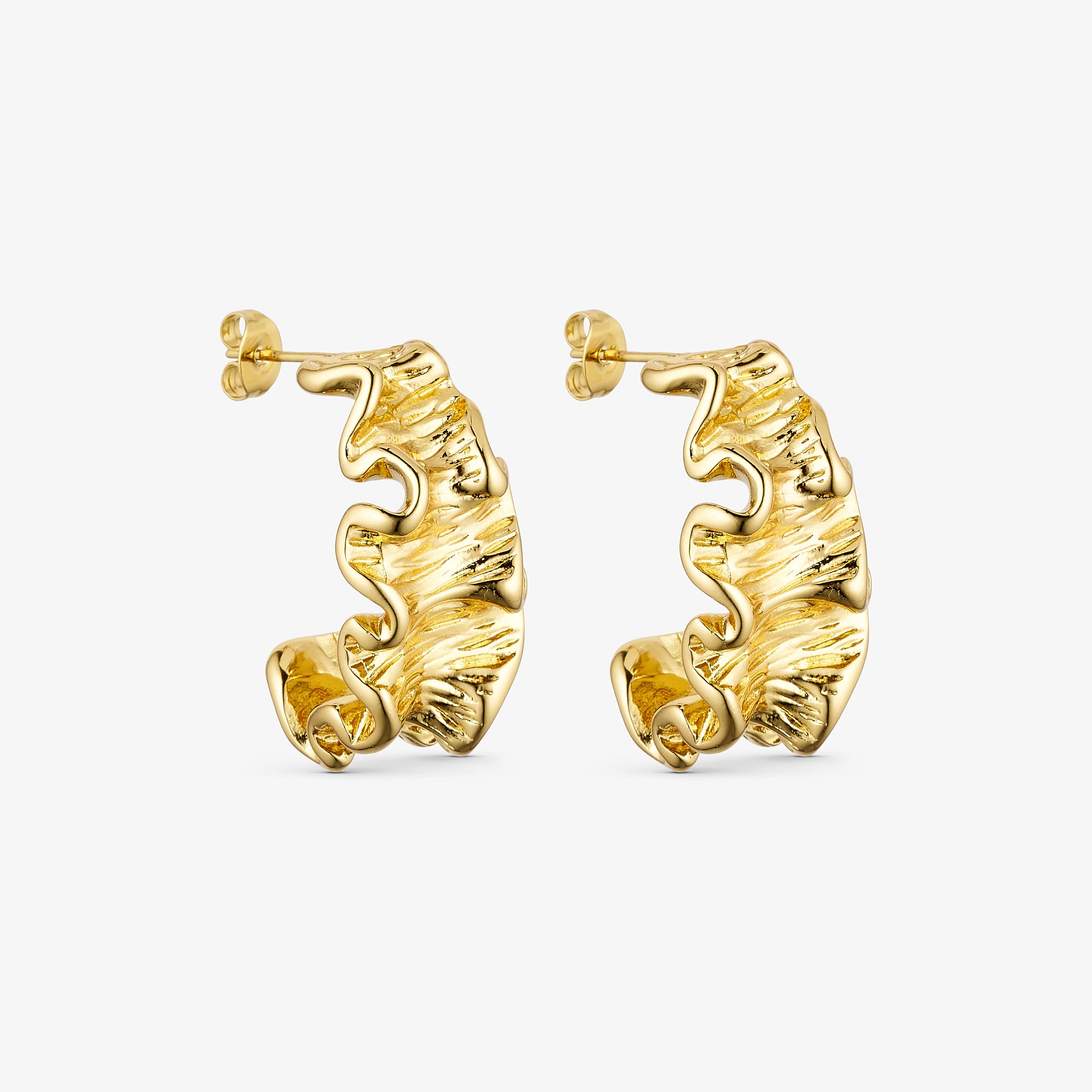 Wolff Jewelry Rusty Hoops Øreringe 18 karat guldbelagt