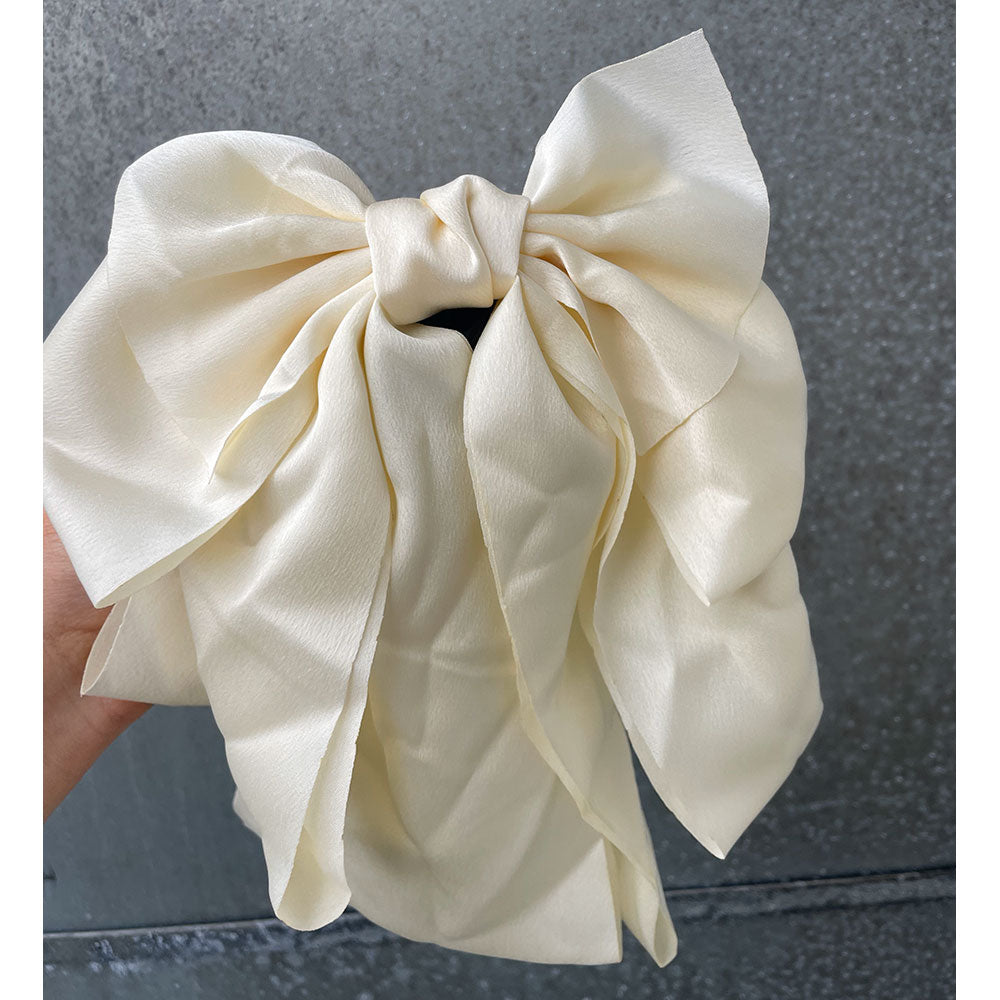 Wolff Jewelry Satin Bow Hair Clip - Giant  Hvid