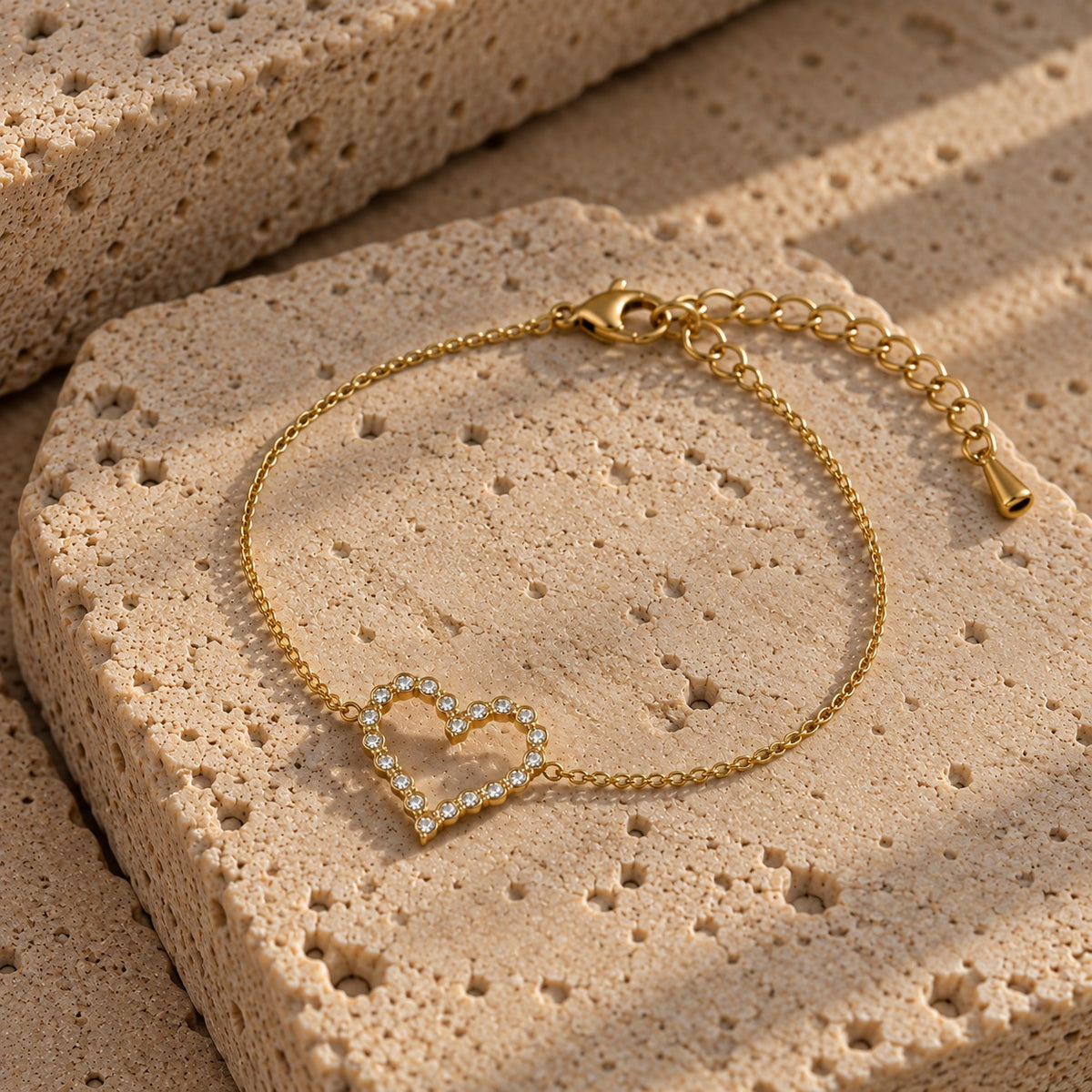 Wolff Jewelry Shine Heart Bracelet Armbånd 18 karat guldbelagt