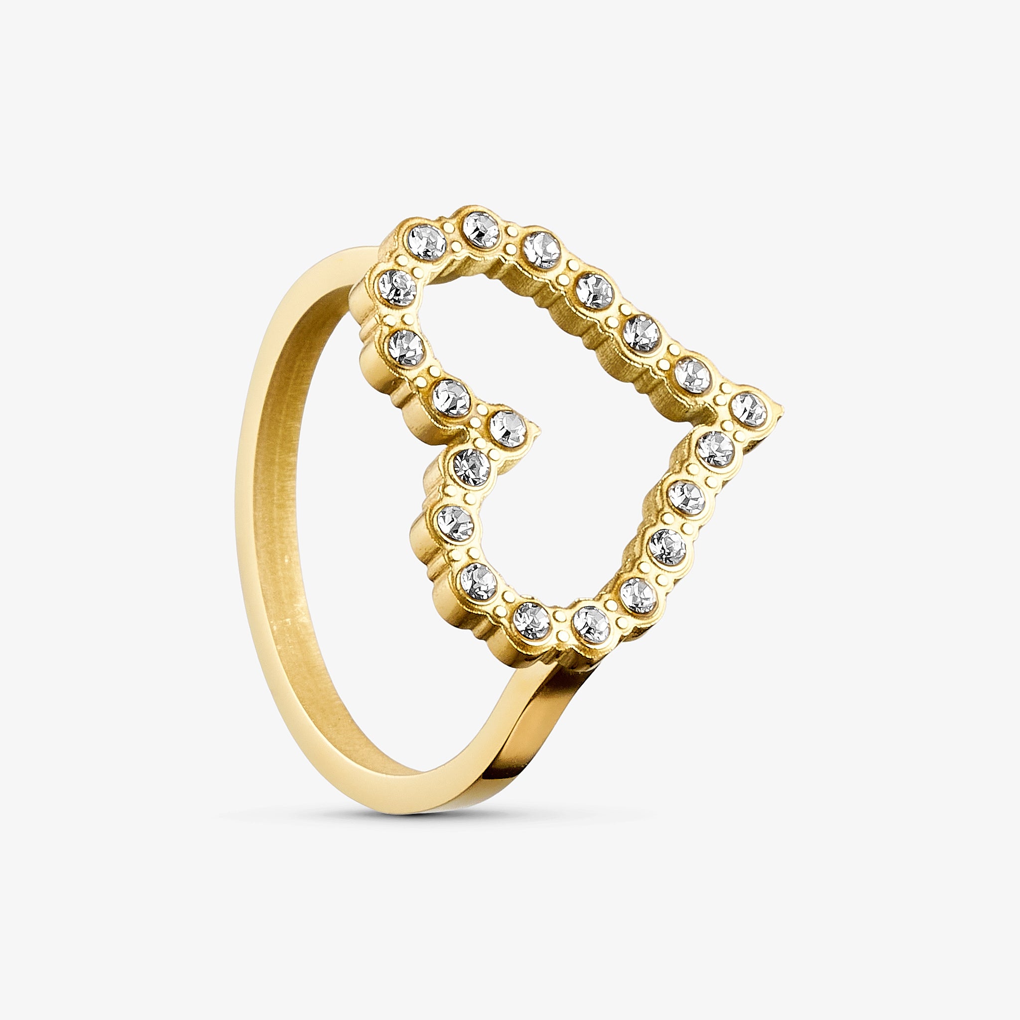 Wolff Jewelry Shine Heart Ring Ringe 18 karat guldbelagt