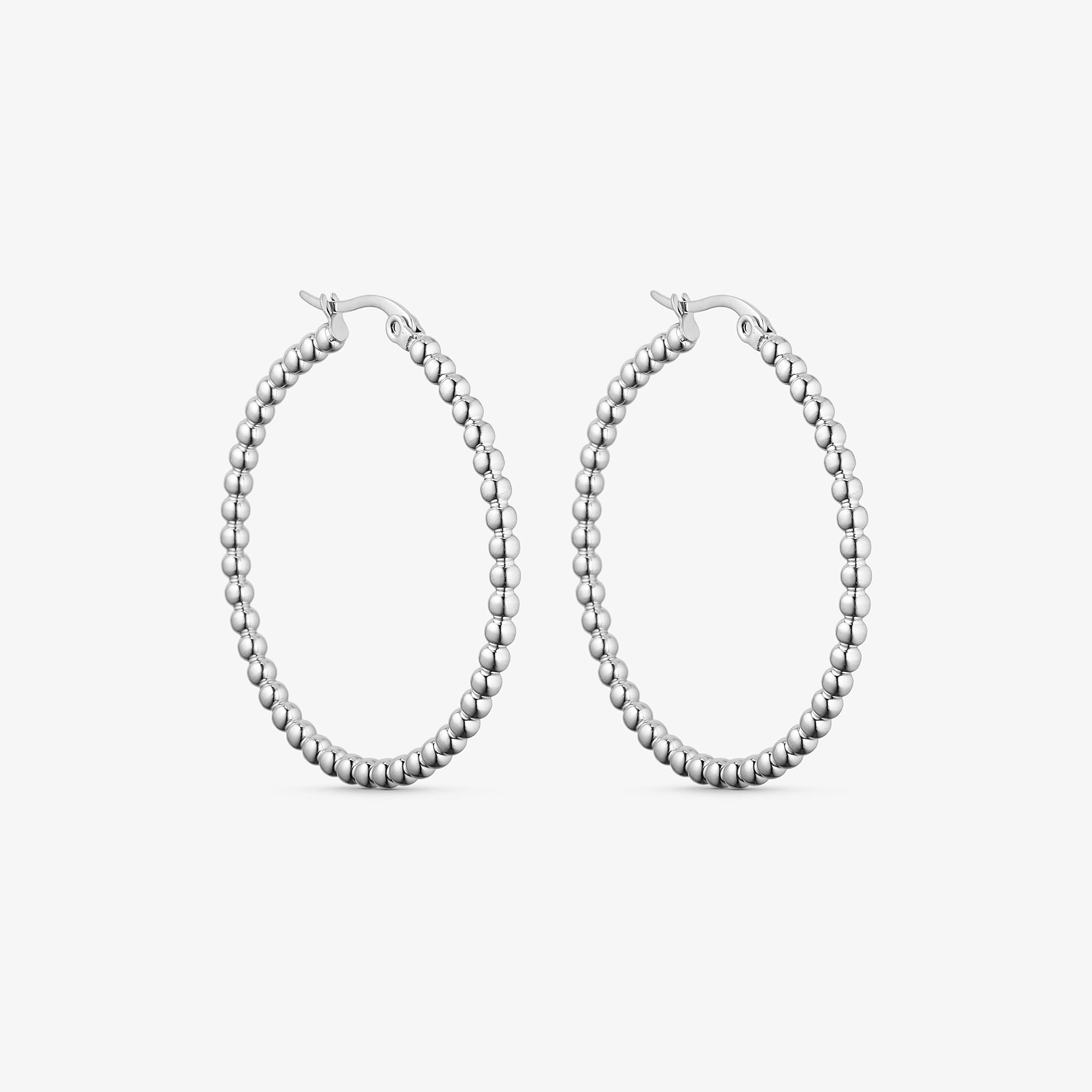 Wolff Jewelry Sora Hoops 40mm Øreringe Sølvfarvet