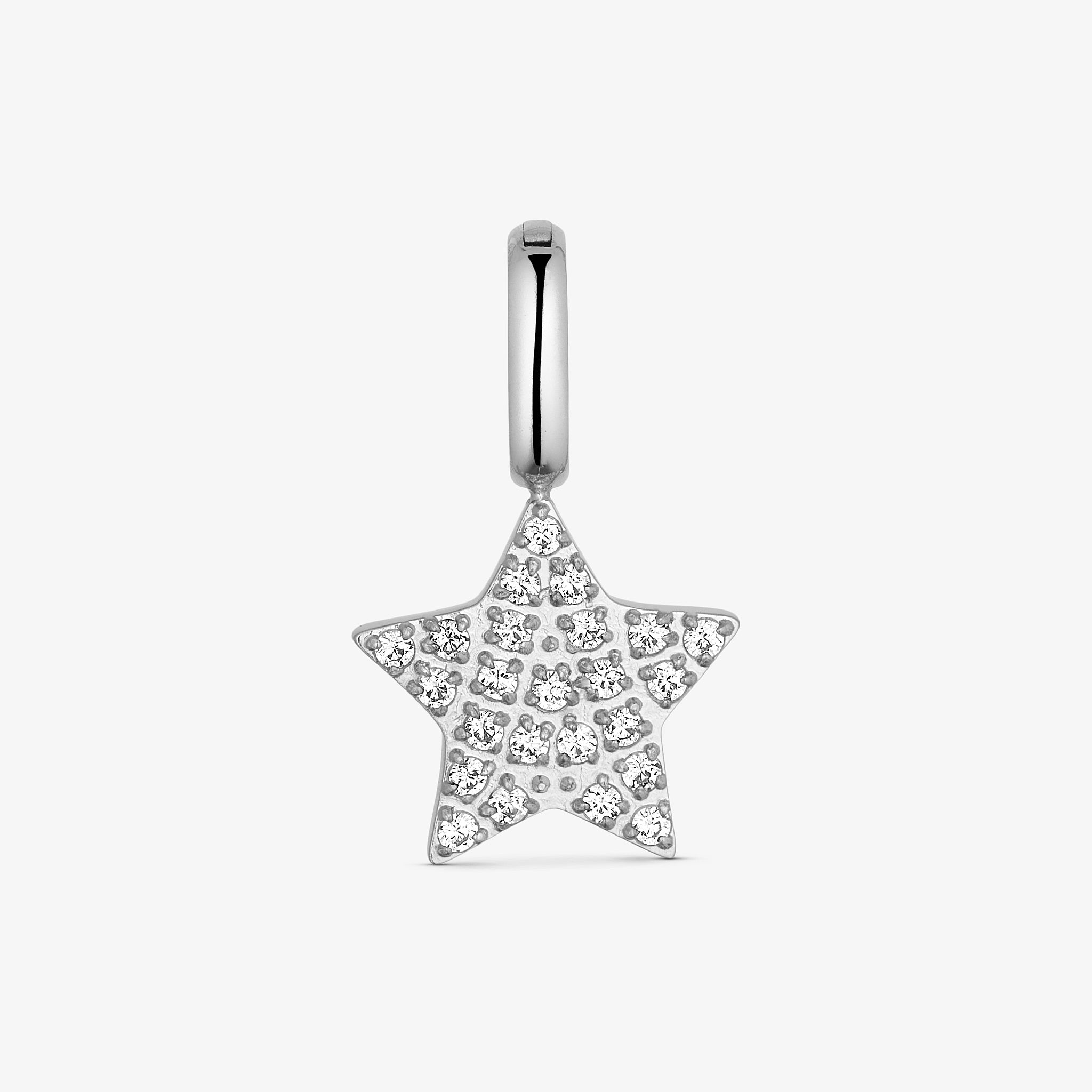 Wolff Jewelry Star Shine Charm Charms Sølvfarvet