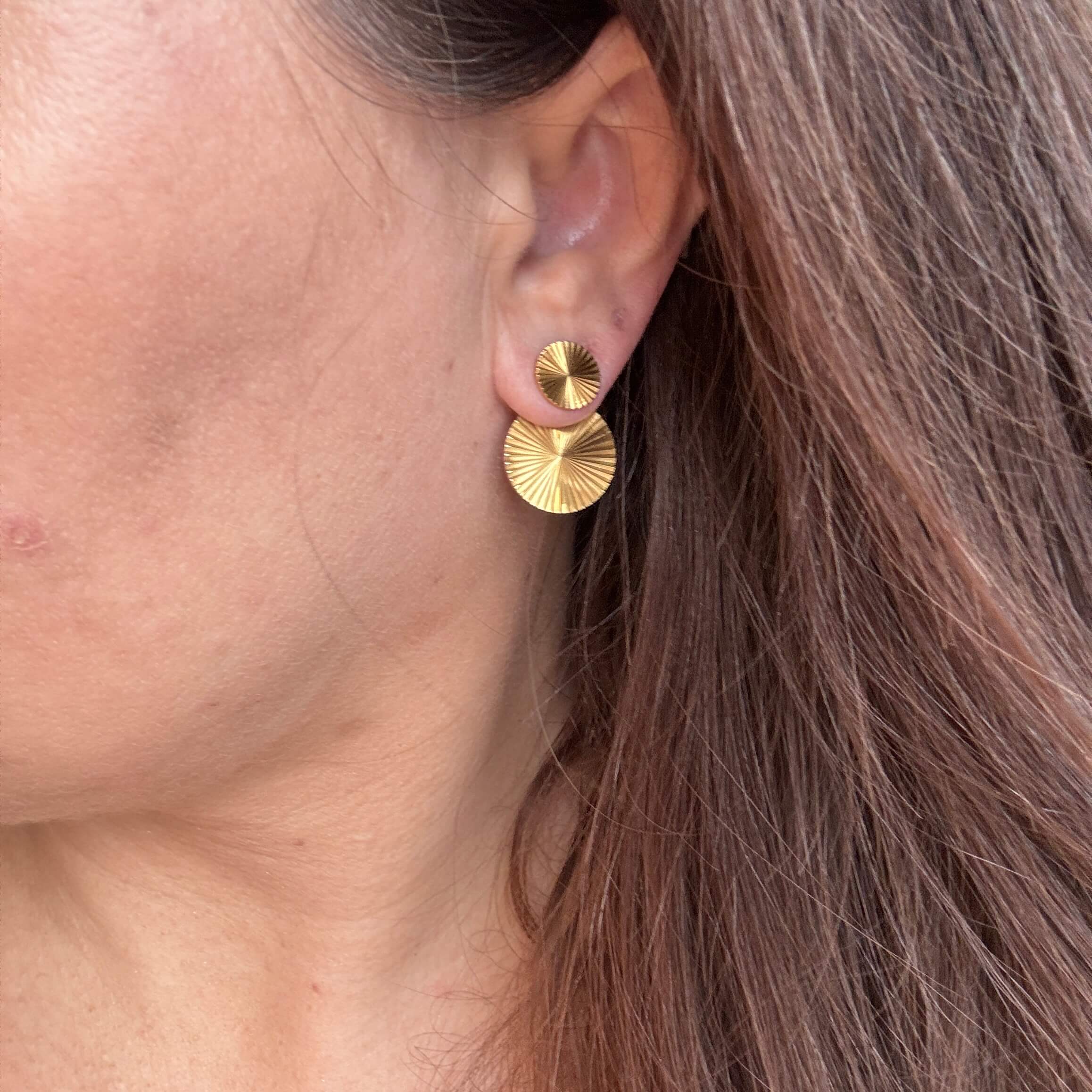 Wolff Jewelry Sunny Back Earring Øreringe 18 karat guldbelagt