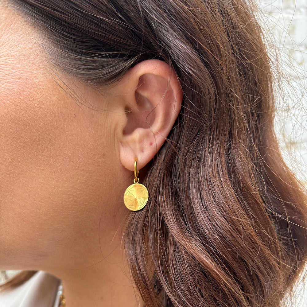 Wolff Jewelry Sunny Hoops Øreringe 18 karat guldbelagt