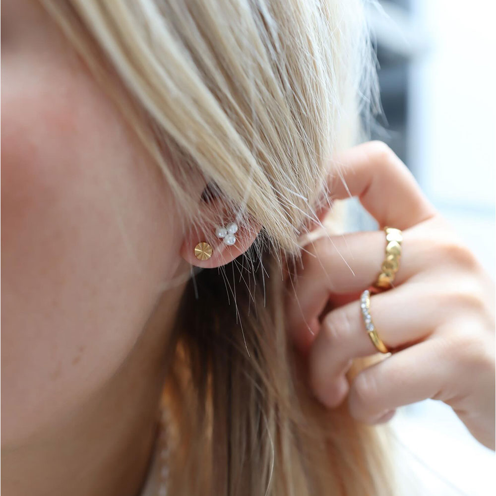 Wolff Jewelry Sunny Mini Earstud Øreringe 18 karat guldbelagt